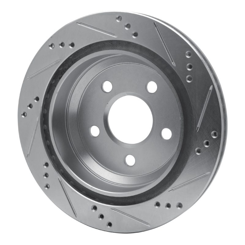 Chevrolet Camaro Brake Rotor (1) - Rear Left - R1 Concepts - Drilled & Slotted - Silver - `98-`02